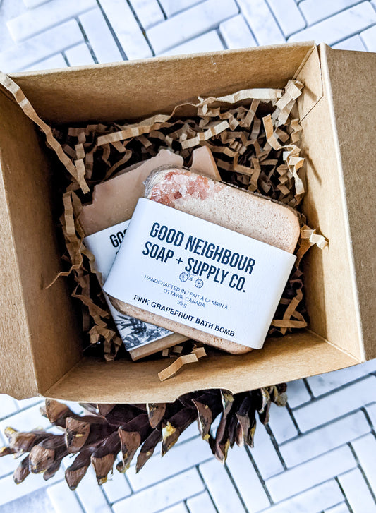 Sparkling Grapefruit Soap + Bath Bomb Gift Set | Natural Bath & Body